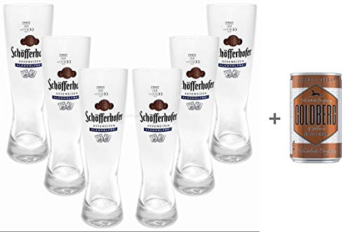 Preisvergleich Produktbild Schöfferhofer Hefeweizen Alkoholfrei Bierglas Glas Gläser-Set - 6x Biergläser 0,5l geeicht