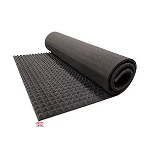 MMT Acoustix Soundproofing Pyramid Acoustic Foam Panels | High Density Sound Absorber | 1 Pcs of 6x3 Feet 1 Thick | Professional Charcoal