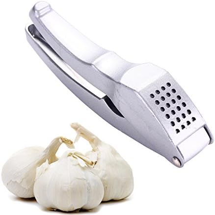Garlic Press,GWCLEO Garlic Mincer Ginger Crusher with Ergonomic Grip for Home Chef Silver