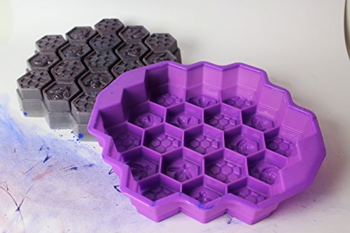 Unitedcovers Seifegiessform Honigwaben mit 19 Waben- Honeycombs silicone mold (violett) – eine Form – Versand aus Deutschland über amazon - 4