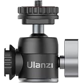 Ulanzi U-60 Vlog Top Kafa Ball Head Tripod Kafa, Siyah