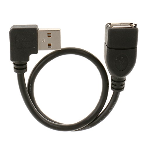 MagiDeal USB 2.0 Rechten Winkel Male to Female Verlängerungs Adapter Konverter Kabel