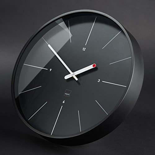 Sigel WU113 moderne, große Design Funk-Wanduhr, Modell ondo, schwarz, Ø 36 cm, reddot design award 2014 Gewinner - 3