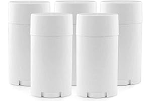 Hustar 15 ml Contenant Support Plastique Vide Rechargeable Déodorant Baume à Lèvres Tubes Brillant à Lèvres, blanc, Lot de 5