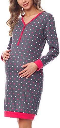 Cornette Maternity Nightdress 606 (Graphite-14, XL)