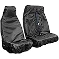 Carseatcover-UK® Heavy Duty Extra Rugged Black Waterproof Van Seat Covers/Protectors (Universal Fit) Single + Double