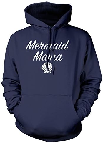 Mermaid Mama Mens Womens Ladies Unisex Hoodie-Large-Navy