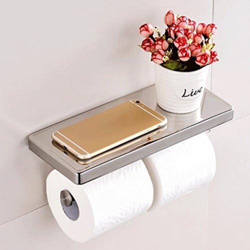 QZz Bath Toilet Toilet Paper Shelf Stainless Steel Large Paper Towel Rack Wall Toilet Paper Box Wall Hanging Double Roll Holder Bathroom Rack Toilet Paper Holders