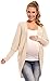 Happy Mama Women's Maternity Chunky Knit Cardigan Coat Warm Wrap. 323p (Beige, ONE SIZE UK 10/12/14)