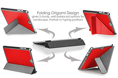 Forefront Cases® Neue Origami Hülle Tasche Case Cover für Samsung Galaxy Tab S2 9.7 T810N – Rundum-Geräteschutz und intelligente Auto-Sleep-Wake-Funktion – inkl. Eingabestift und Displayschutz - 3