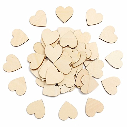 50pcs Herz Holzscheiben Holzherzen Astscheiben Birkenscheiben Baumscheiben - 3cm