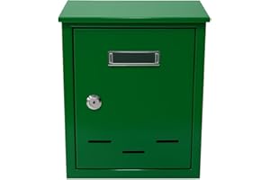 SEPERCASA Cassetta postale delle lettere per posta rettangolare in metallo verniciato per esterno con serratura e chiave (Verde)