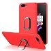 Produktbild iPhone 8 Plus Hülle,TPU Silikon Schutzhülle mit Metall Ring Ständer Stand [360 Grad Ring Stand][Kickstand][Metallplättchen][Auto Magnet halterung] Free Tempered Panzerglas Film für Apple iPhone 8 Plus Soft Case Silicon Back Cover Gel Holster Schale (iPhone 8 Plus, Red)