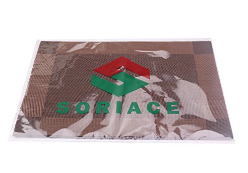 Tischsets (6er Set) – ALLTOP Sets Tabellenplatzmatten Abendessen waschbare Kunststoff Vinyl platzsets / tischläufer, 45 * 30cm, Silber - 6