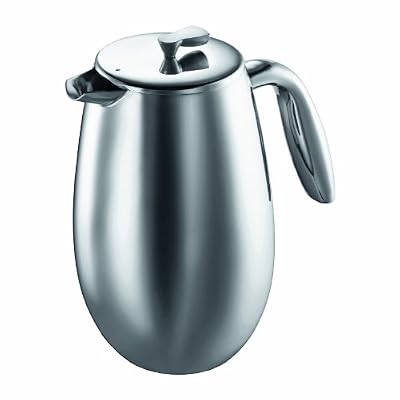Bodum - 1308-16 - Columbia - Cafetière à Piston Isotherme 8 Tasses - Double Paroi Inox - 1.0 L - Brillant