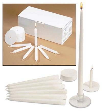 Church Vigil Devotional Unscented 1/2 x 4 1/4 Inch White Candle with Drip Protector - 50 per Box by Will & Baumer