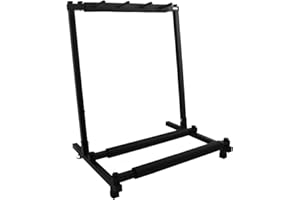 Cozyel 3-Fach Gitarrenständer Multistand Gitarrenstativ Mehrfach Gitarrenhalter, Faltbar mit Rollen, Guitar Stand, Multi-gitarren-rack für Akustikgitarre, Klassik Gitarre, Akustikbass, E-Gitarre