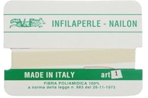 ARGENTO E DINTORNI Filo infilaperle con ago colore avorio in nylon per collane bracciali nailon varie misure (1)
