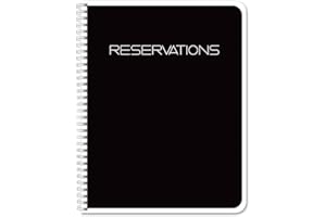 BookFactory Reservations Book / 365 Day Table Reservations/Restaurant Dinner Reservations 120 Pages, 8.5” x 11" Black, Wire-O (LOG-120-7CW-PP-(Reservations))