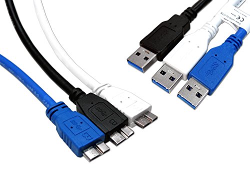 Hochwertiges Micro-USB-3.0-Datenkabel (USB A-Stecker auf Micro-USB B-Stecker) für viele externe Festplatten z.B. von Samsung Seagate Toshiba