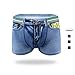 Produktbild LnLyin Herren Unterwäsche Modelle Sexy Baumwolle Denim Unterwäsche Männer Gedruckt Denim Boyshorts Blau L