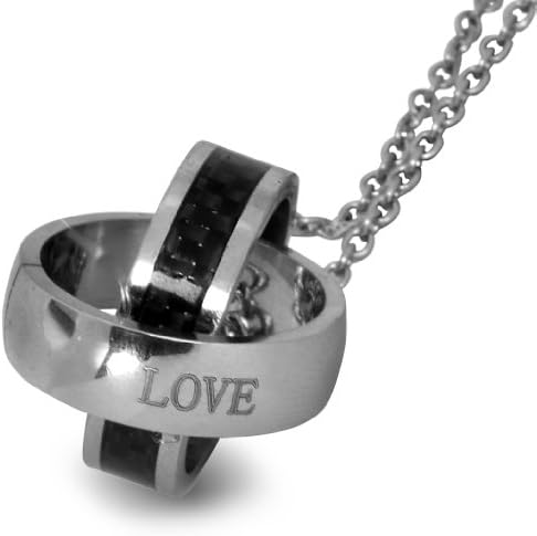 Interlocking Rings "Love" Pendant Necklace Stainless Steel