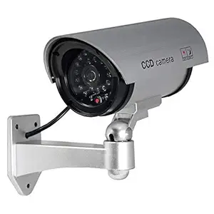 SONIQE Realistic Looking Dummy Security Fake Bullet CCTV Camera with Flashing LED Light Indication, Multicolour