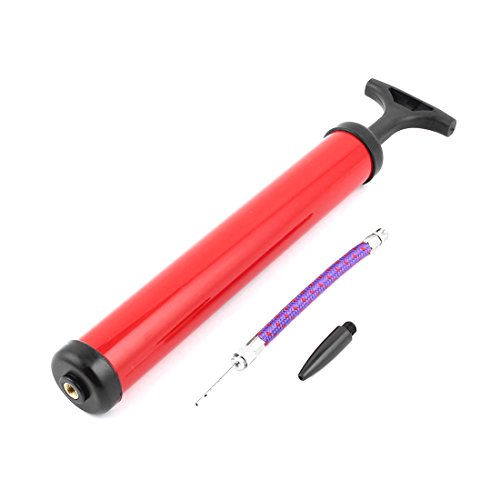 uxcell A15030400ux0108 basket-ball Soccer Ballons de plastique Air Gonfleur Pompe à main Rouge