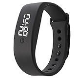 Zolimx Damen Herren Sport Uhr Gummi LED Datum Armband Digital Armbanduhr (Schwarz)