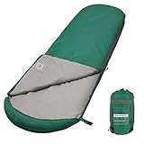 saco de dormir menos 10 grados COMODIDAD MÁXIMA: Este saco de dormir de 220 x 55-85 cm (Largo x Ancho) cuenta con un cómodo interior para personas de hasta 183 cm de altura; la espaciosa parte superior de 85 cm de ancho te da espacio para moverte, mientras que la parte inferior de 55 cm de ancho te mantiene cómodo
