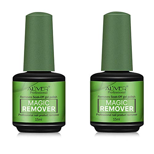 2 Piezas de Removedor de Esmalte de Uñas Mágico, Profesional Elimina el Esmalte de Gel Remojo en 3-5 Minutos, Fácil y Rápidamente, NO Dañe Sus Uñas