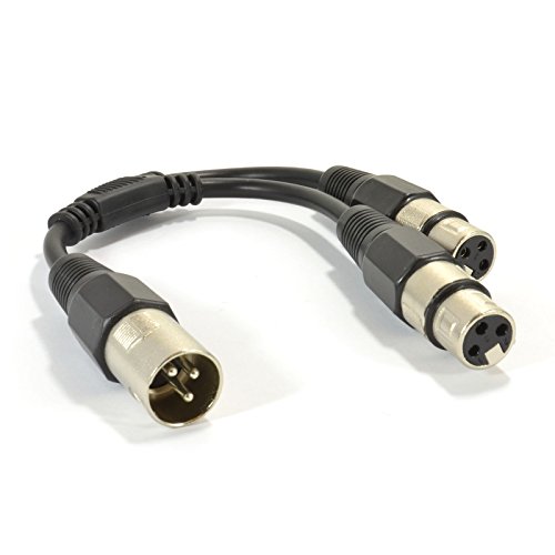 XLR Adapter Stecker Zum 2 x XLR Buchsen Kabelverteiler Y-Adapter Combiner Kabel Anschlusskabel 25 cm