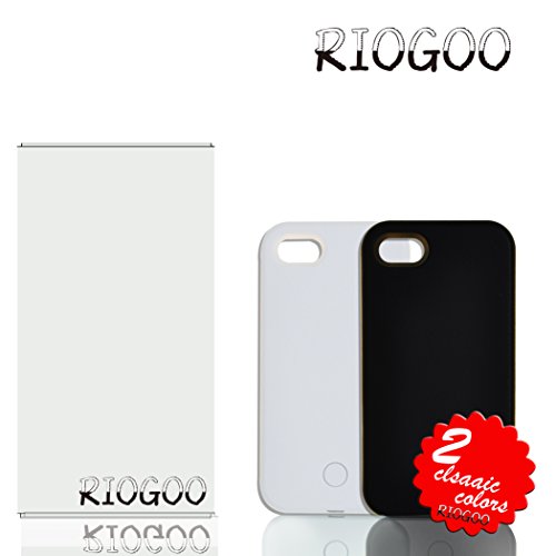 Funda con luz para selfies  RIOGOO funda para selfies con luz para FaceTime - Funda para m  vil iluminada para iPhone 7 - Blanco