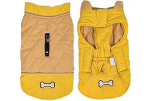 Idepet Manteau Coupe-Vent pour Chien Veste Chaude d'hiver, Vêtements de Chien Anti-Neige pour Chiens de Petite Taille et de Grande Taille avec Trou de Harnais Bleu Rose Gris