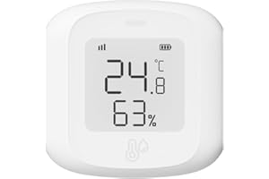 Haozee Wifi Temperatur- und Feuchtigkeitssensor,Indoor Hygrometer Thermometer mit LCD-Display,Unterstützung APP Remote Monitor,Flexible Installation