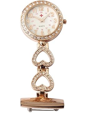 gorben Damen Kristall Herz Schlüsselanhänger Krankenschwester Arzt Paramedic Tunika Brosche Taschenuhren