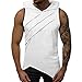 Produktbild JKLEUTRW Sleeveless Hoodie Herren, Casual Männer Passform Druck Elastische Weste Bluse Top Tanktop Modischem Volltonfarbe Yoga Tops Vests Persönlichkeit Training Muskelshirts