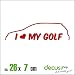 Produktbild I LOVE MY GOLF XL 1891 // Sticker OEM JDM Style Aufkleber (Rot)