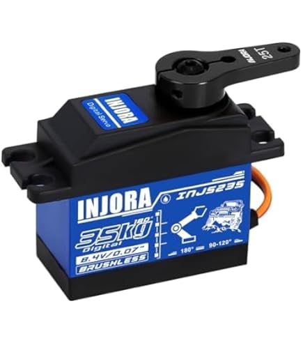 ANNIMOS Servo numérique RC 35 kg 7,4 V Moteur servo de direction 25T Transmission entièrement métallique Couple élevé Haute vitesse Étanche pour 1/8 1/10 1/12 RC Voitures chenilles DIY Robot - 270