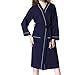 Produktbild Unisex Bademantel, Canvalite Damen Herren Einfarbig Waffelpique Morgenmantel Saunamantel mit Gürtel für Spa Sauna Schlaf Hotel