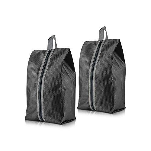 Preisvergleich Produktbild Schuhtasche, laxikoo 2er Set Wasserfeste Schuhbeutel Staubdichten Schuhsack mit Tragegriff Trennen Schmutzige Schuhe von sauberer Kleidung für Reise, Sport, Zuhause, Koffer, Gepäck, Schwarz