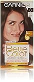 Garnier Belle Color Coloración de aspecto natural y cobertura completa de canas con aceite de jojoba y germen de trigo - Tono: Castaño Oscuro 3