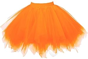 JIABING Tutu Damenrock Damen Tüllrock 50er Rockabilly Petticoat Tutu Unterrock Tanzrock Tütü Kurz Rock Ballett Cosplay Partykleid Tanzkleid Festliche Karneval Kostüm for Damen