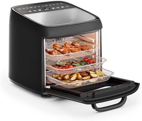 Princess Friggitrice ad Aria Forno Vision, Capacità 12,6 L, Potenza 1800 W, Cottura Multifunzione, Controllo Digitale, Facile da Pulire, 182494