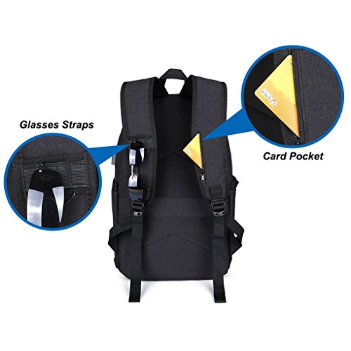 Domila Anti Diebstahl Business Laptop Rucksack mit USB-Ladeanschluss  wasserdichter Reiserucksack f  r M  nner und Frauen  schwarz 