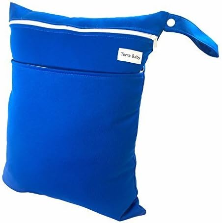 Baby Wet and Dry Bag for Nappies and Burp Cloths - Reusable and Waterproof (Royal Blue)