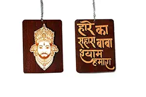 Car Hanging Accessories - Haare ka Sahara Baba Shyaam Hamara - Printed Interior Decoration - Acrylic Car Dashboard Showpiece Hanging - Car Interior Deco Rear Mirror Hanging