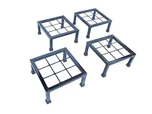 SS Engineers Indoor Plant/Pot Stand Pack of 4/Size -LxBxH- 10x10x4 inches/Black