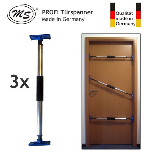3er Set PROFI Türspanner Türfutterstrebe Türmontagehilfe Zargenspanner - 670-1070mm - Made in Germany - MS-T2000