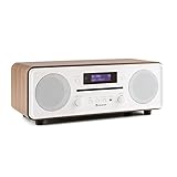 DIGITAL-RADIO: Unsichtbare Sphärenklänge eingefangen in ätherischem Design mit dem auna Melodia CD Desktop-Radio. Ganz flexibel empfängt das auna Melodia CD Radio digitale DAB+ wie analoge UKW-Sender.